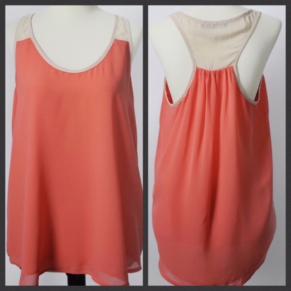 Velvet by Graham & Spencer Tops - Velvet by Graham & Spencer Coral Tan Top Sz Small